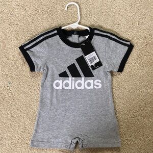 Adidas Kids Gray and Black Short Sleeve Tee